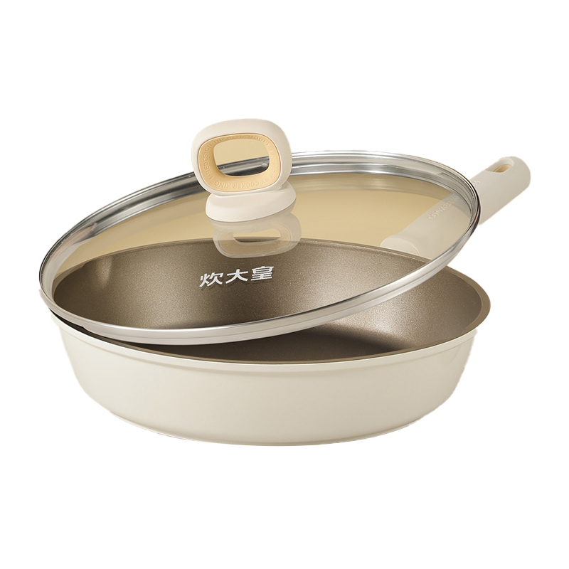 Integrated Die-casting Titanium White Fry Pan