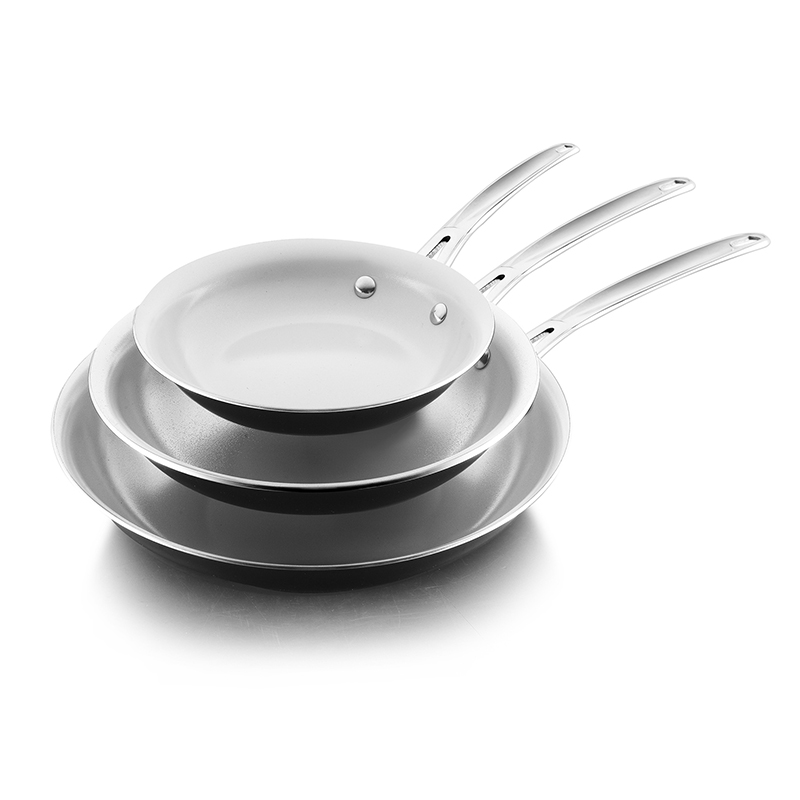 Premium Three-Piece Ceramic Fry Pan Set